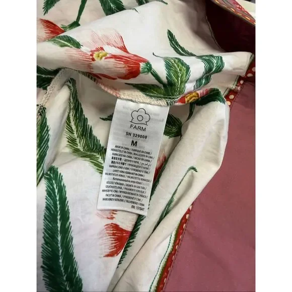 New Anthropologie Farm Rio Ainika Delicate Floral Midi Skirt Size M - Picture 8 of 9